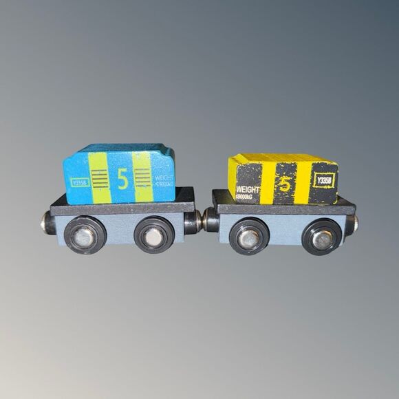 Set of 8 Magnetic Wooden Railway Trains Engines & Cars A25 - Picture 12 of 16